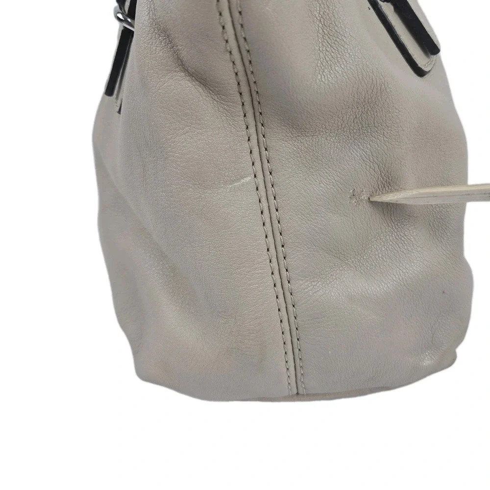 Coach Madison Mini Shoulder Bag Y2K Beige Leather Satchel Purse Buckles Vtg Y2K